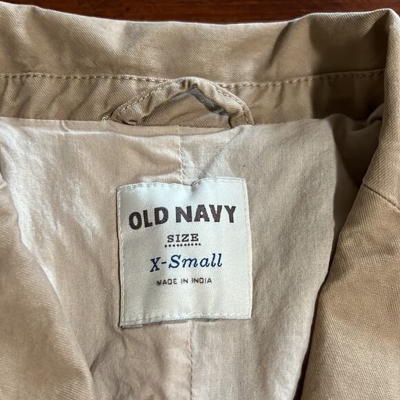 Old Navy Tan Lined Fitted Blazer Jacket Woman Size XS Preppy - Picture 4 of 12